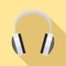 Wired headphones icon, flat style