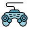 Wired joystick icon vector flat