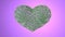Wired modern Heart over violet background. Happy Valentine`s day, February 14, love. Romantic wedding greeting card
