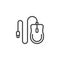 Wired mouse line icon