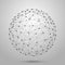 Wireframe 3D mesh polygonal vector sphere