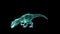 Wireframe animation -Allosaurus Walking On black Screen Background.