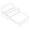 Wireframe of a folding sofa made of black lines on a white background. Isometric view. 3D. Vector illustration