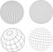 Wireframe globes