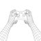 Wireframe Hands Holding Gamepad