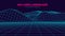 Wireframe landscape, retro 80s design element, neon colors,