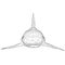 Wireframe low poly blue shark. 3D. Front view. Vector illustration