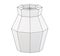 Wireframe Low poly Vase isolated on white