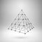 Wireframe mesh polygonal pyramid