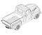 Wireframe of an old pickup truck isolated on a white background. View isometric. Vector illustration