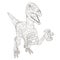Wireframe polygonal dinosaur. Isolated on a white background dinosaur with an open mouth. 3D. Vector illustration