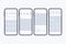 Wireframes of social network pages on smartphone screen. Mockup. Profile page. Frames for photo. Vector illustration.