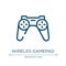 Wireles gamepad icon. Linear vector illustration from computer devices collection. Outline wireles gamepad icon vector. Thin line