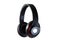 Wireless black headphones side view isolated