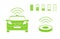 Wireless car charging station symbol. Electric car charging icon isolated. Electric Vehicle Green electric car charging point icon