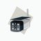 Wireless CCTV with solar panel icon - cube shaped CCTV - colored icon, symbol, cartoon logo for security system