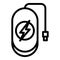 Wireless charge power bank icon, outline style