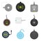 Wireless charger icons set, flat style