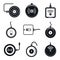 Wireless charger phone icons set, simple style