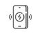 Wireless charging line icon. Charge phone sign. Vector