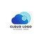 wireless cloud logo design vector icon. cloud tech logo design