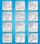 Wireless communication network icons set