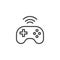 Wireless console gamepad line icon