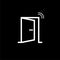 Wireless door icon on dark background