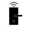 Wireless door icon on white background. flat style. wireless door lock icon for your web site design, logo, app, UI. smart lock
