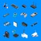 Wireless Electronic Devices Isometric Icons