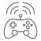 Wireless game controller thin line icon. Joypad vector illustration isolated on white. Game console outline style design