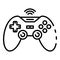 Wireless game joystick icon, outline style