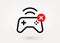 Wireless gamepad with ban mark. 3d vector icon