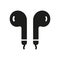 Wireless Headphone Silhouette Sign. Earphone Glyph Icon. Portable Ear Phone for Listening to Music Symbol. Earbud