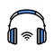 wireless headphones color icon vector illustration