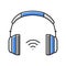 wireless headphones color icon vector illustration