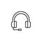 Wireless headset line icon