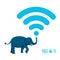 Wireless icon with an elephant