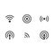 Wireless icon set. Vector icon. WiFi symbol. Internet symbol. Signal indicator. Translation icon