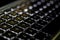 Wireless keyboard studio closeup isolated on dark background