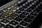 Wireless keyboard studio closeup isolated on dark background