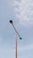 Wireless lamps pole on blue sky background that use for streetlight Use solar cell or photovoltaic energy for lighting