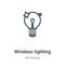 Wireless lighting outline vector icon. Thin line black wireless lighting icon, flat vector simple element illustration from