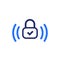 wireless lock icon, vector sign