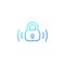 Wireless lock line icon on white