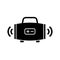 Wireless loudspeaker black glyph icon