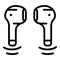 Wireless mini headphones icon, outline style