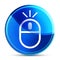 Wireless mouse icon glassy vibrant sky blue round button illustration