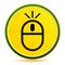 Wireless mouse icon lemon lime yellow round button illustration