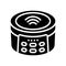 wireless music speaker glyph icon vector illustration
